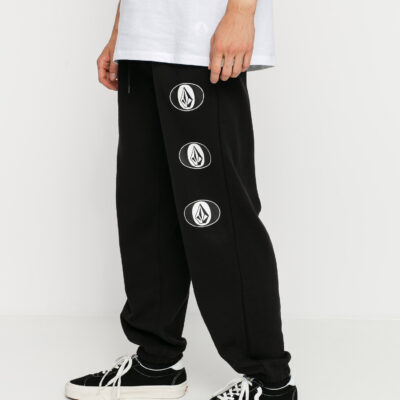 Pantalón chándal VOLCOM hombre de forro polar Stone Stack - BLACK Ref. A1232001 logos pierna