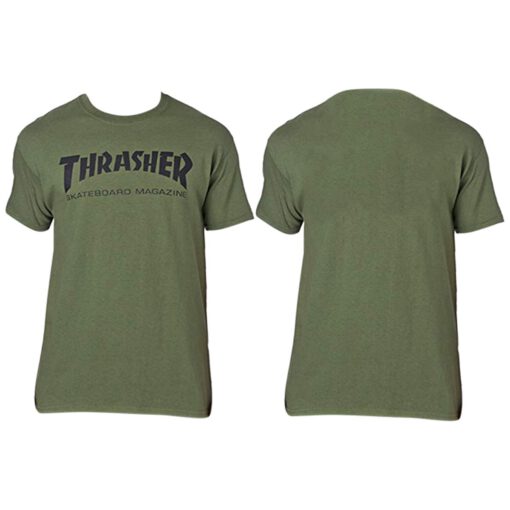 Camiseta THRASHER Magazine Hombre manga corta Skate Mag T-Shirt Ref. TSR-110101S Verde caqui logo negro