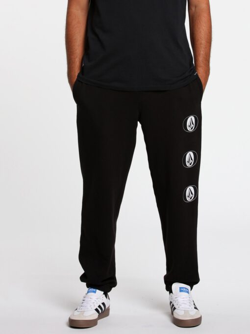 Pantalón chándal VOLCOM hombre de forro polar Stone Stack - BLACK Ref. A1232001 logos pierna