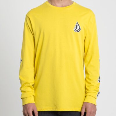 Camiseta Hombre VOLCOM manga larga FAMILY STONE - SULPHUR Ref. A3631950 logos diamantes manga amarilla