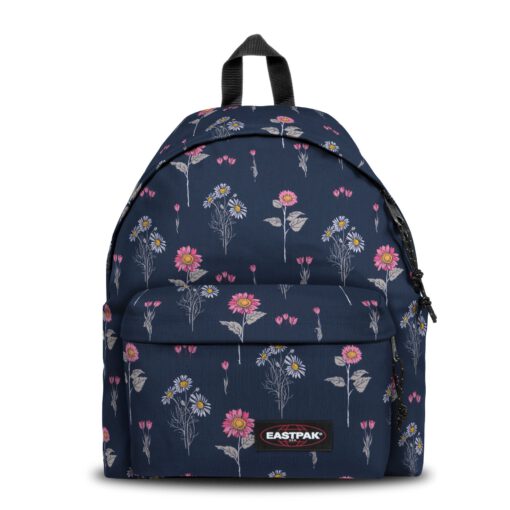 MOCHILA EASTPAK Padded Pak'r® EK620J33 Wild Navy azul flores rosa y margaritas