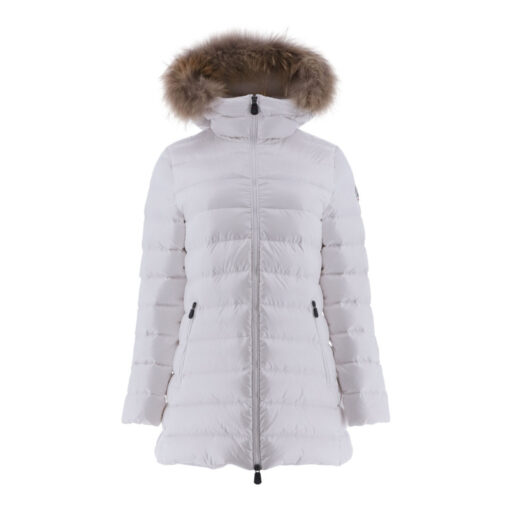 Chaqueta capucha pelo Jott de plumas Mujer GRAN FRÍO 901 Blanc LILAS LAQUEE GRAND FROID Justoverthetop blanco lacado metalizado