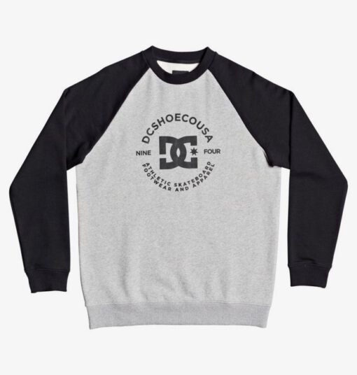 Sudadera DC SHOES Hombre Cuello redondo STAR PILOT HEATHER GREY/BLACK (xssk) Ref. ADYFT03263 gris y negra