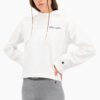 Sudadera corta CHAMPION chica SATIN STITCH SCRIPT LOGO CROPPED FLEECE HOODIE Ref. 113186 blanca