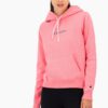 Sudadera corta CHAMPION chica SATIN STITCH SCRIPT LOGO ECO YARN HOODIE Ref. 113198 rosa