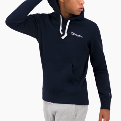 Sudadera CHAMPION Hombre con capucha SMALL SCRIPT LOGO FLEECE HOODIE Ref. 214780 Azul marino