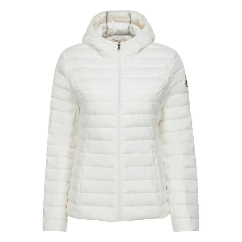 CHAQUETA CON CAPUCHA JAKO CHAMP 2.0, BLANCA MUJER.