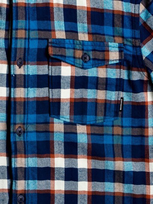 Camisa de Manga Larga Niño Quiksilver Snap Up Ref. EQBWT03254 OCEAN SNAP UP (byk1) Cuadros azul y naranja