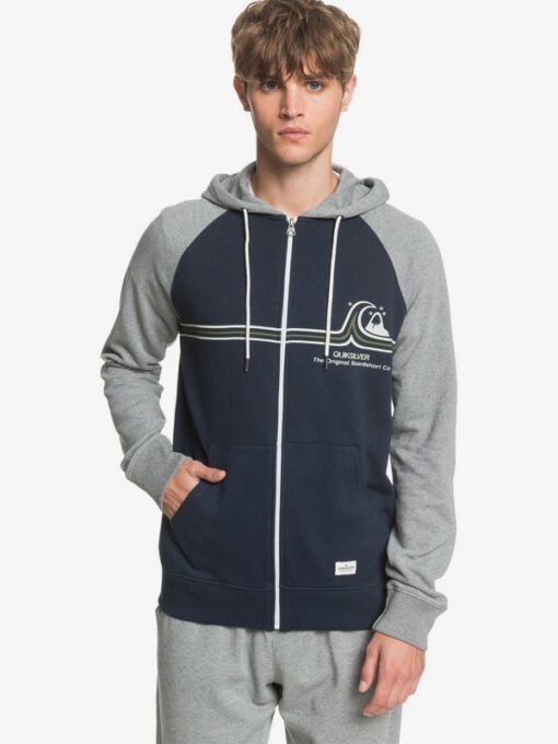 Sudadera Quiksilver Hombre casual con cremallera y capucha Essentials Hoodie BYJ0 Ref. EQYFT044083 azul gris