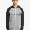 Sudadera Quiksilver Hombre casual con cremallera y capucha Essentials Hoodie LIGHT GREY HEATHER (sjsh) Ref. EQYFT04083 negra y gris