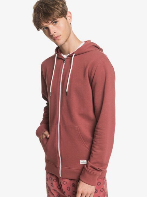 Sudadera Quiksilver Hombre casual con cremallera y capucha Essentials Zip-Up Hoodie APPLE BUTTER (cph0) Ref. EQYFT04113 granate