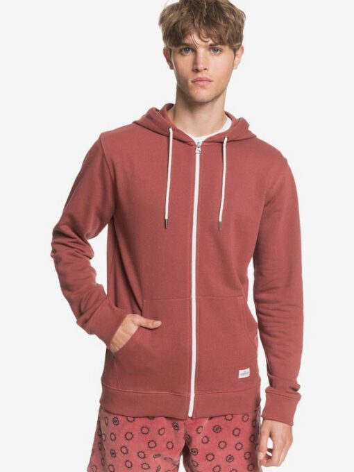 Sudadera Quiksilver Hombre casual con cremallera y capucha Essentials Zip-Up Hoodie APPLE BUTTER (cph0) Ref. EQYFT04113 granate