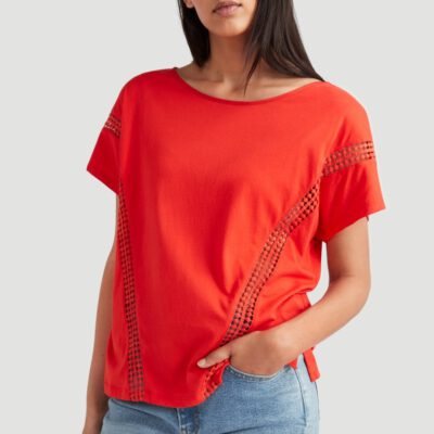 Camiseta O'NEILL Mujer cuello redondo CALI SUNSET T-SHIRT Lifestyle women Ref. 0P7304 Red Roja