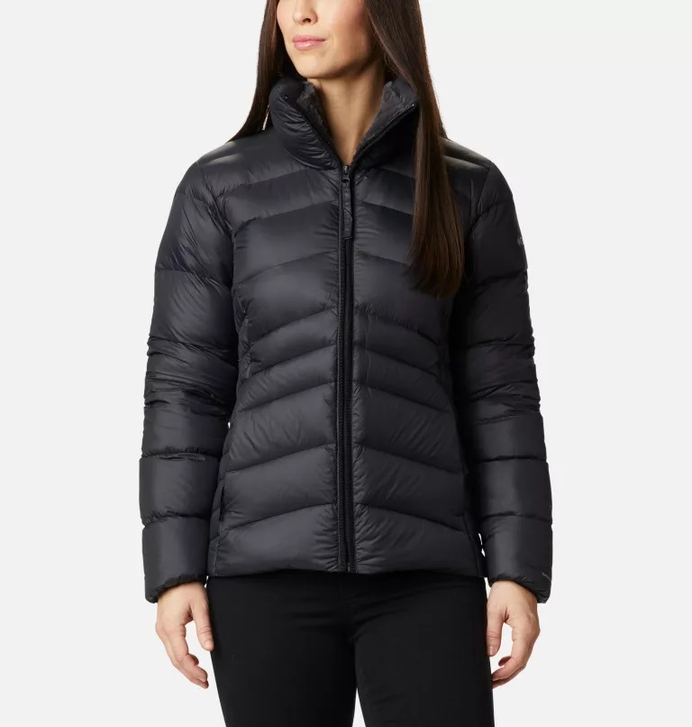 Parka Columbia De Plumas Impermeable Negro Mujer, Reciclado