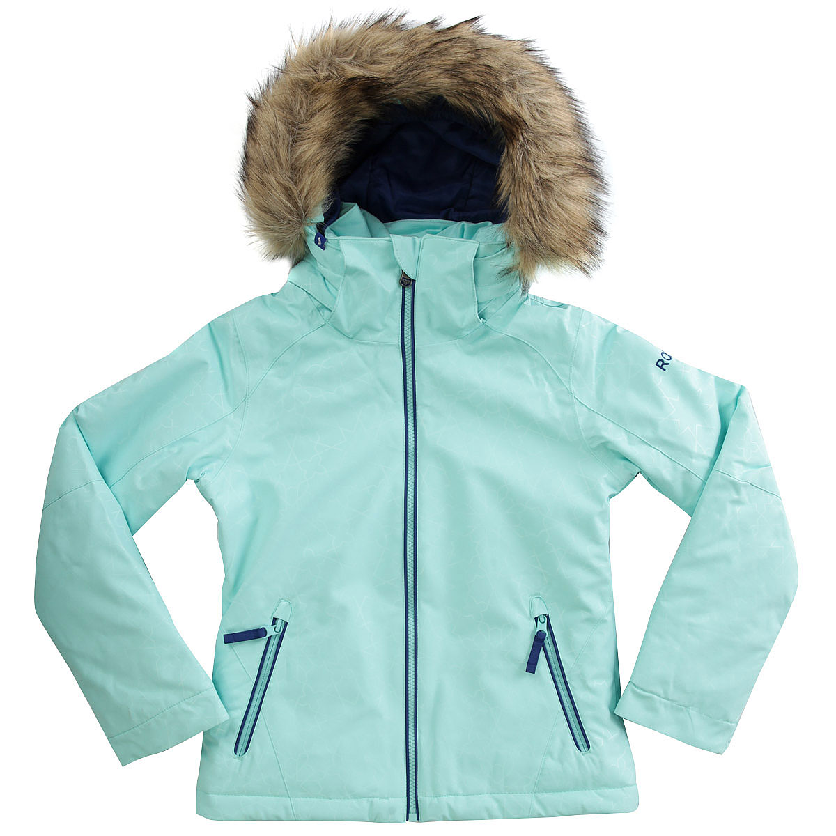 Chaqueta esquí ROXY niña con capucha pelo sintético Outdoor Montu (BFK4) Liso verde agua | Martimpe - Tienda de Moda en Gausach, Vielha, Valle de Aran