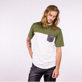 Camiseta Hombre HYDROPONIC manga corta T-SHIRT LOMAX SS CLASSIC Ref. 19024 Green Natural White verde y blanco natural