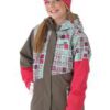 Chaqueta esquí DC SHOES niña con capucha Yucca Monogram Ref. ADGTJ00002 Verde agua logos rosas