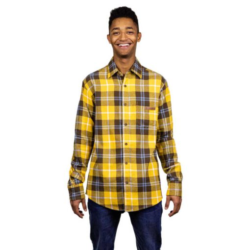 Camisa HYDROPONIC de Manga Larga franela Hombre básica DESERT Mustard Check Ref. 20527 cuadros mostaza