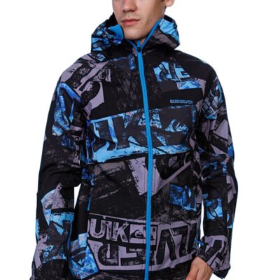 Chaqueta exterior niño QUIKSILVER con capucha ELEMENTAL SOFTSHELL STAIN BLUE Ref. KPBSJ163 Estampado azul y negro