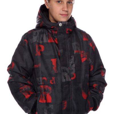 Chaqueta nieve niño RIP CURL con capucha BOYS Salty Corpo Jacket Ref. KJK2GC logos Gris y rojo