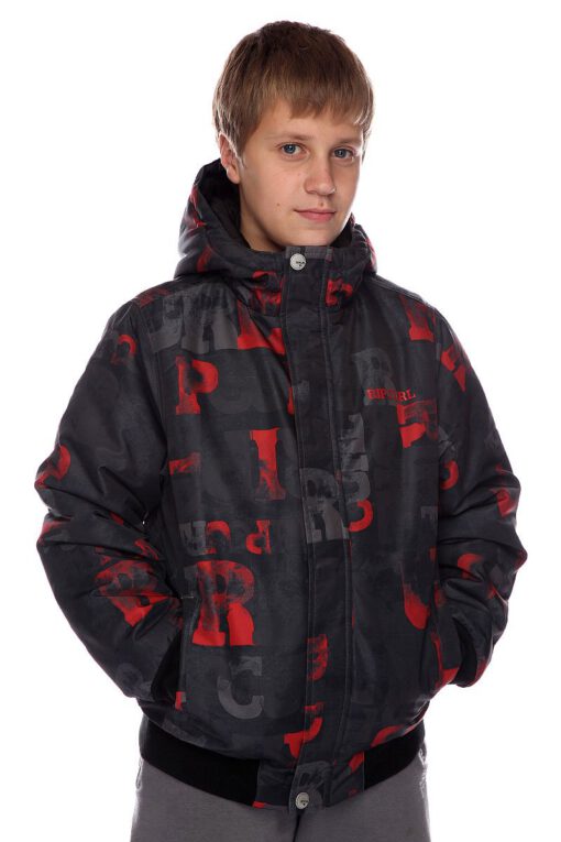Chaqueta nieve niño RIP CURL con capucha BOYS Salty Corpo Jacket Ref. KJK2GC logos Gris y rojo