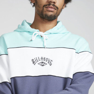 Sudadera Billabong chico con capucha Ninety one hood flee Ref.N1FL18 BIP9 blanca y azul turquesa