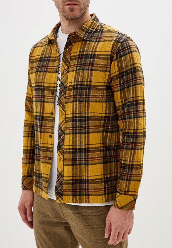 Camisa cuadros mostaza hombre outlet
