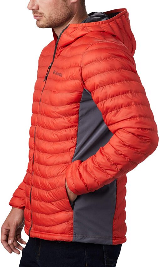 Chaqueta COLUMBIA con capucha y aislamiento para hombre cálida Powder Pass™ Hooded Jacket Ref.1773271845 Roja y gris