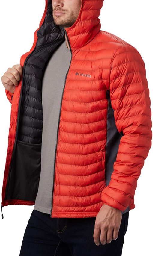 Chaqueta COLUMBIA con capucha y aislamiento para hombre cálida Powder Pass™ Hooded Jacket Ref.1773271845 Roja y gris