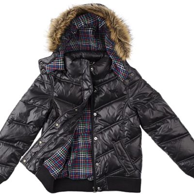 Chaqueta plumón ROXY niña con capucha pelo sintético Jacke Blue Snow Graphite Ref. WPTJK013 gris brillo