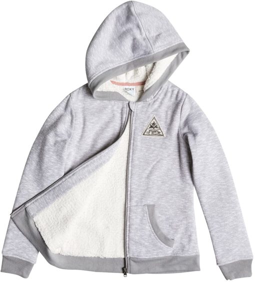 Sudadera exterior ROXY niña forrada interior borreguito Girl's Swift Drift Sherpa Hoodie (sgrh) Ref. ERGFT03115 gris claro