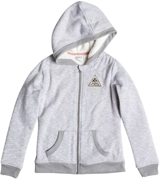 Sudadera exterior ROXY niña forrada interior borreguito Girl's Swift Drift Sherpa Hoodie (sgrh) Ref. ERGFT03115 gris claro