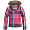 Chaqueta esquí ROXY niña con capucha pelo sintético Jett Sky (KVJ1) Ref. ERGTJ03000 Cuadros rosa