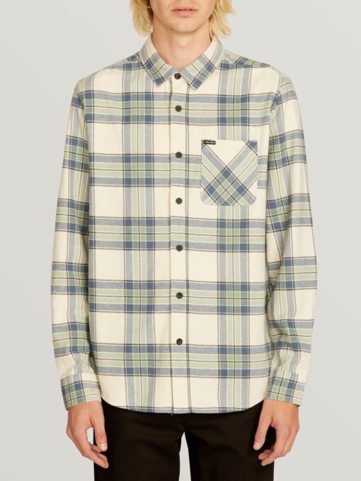 Camisa VOLCOM de Manga larga Hombre FLANAL CUADROS CADEN PLAID black Ref. A0511905 Cuadros beig y azules