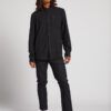 Camisa VOLCOM Franela de Manga larga Hombre CADEN SOLID BLACK Ref. A0531806 negra lisa básica