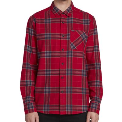 Camisa VOLCOM de Manga larga Hombre FRANELA CUADROS CADEN PLAID ENR Ref. A0531906 cuadros rojos y azules