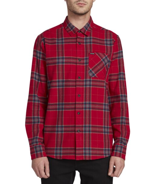 Camisa VOLCOM de Manga larga Hombre FRANELA CUADROS CADEN PLAID ENR Ref. A0531906 cuadros rojos y azules