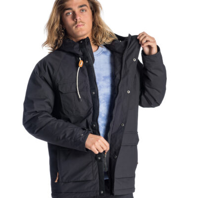 Chaqueta invierno Rip Curl hombre Urbana acolchada con capucha cálida Parka Sabotage Anti Series Ref. CJKFJ4 negra