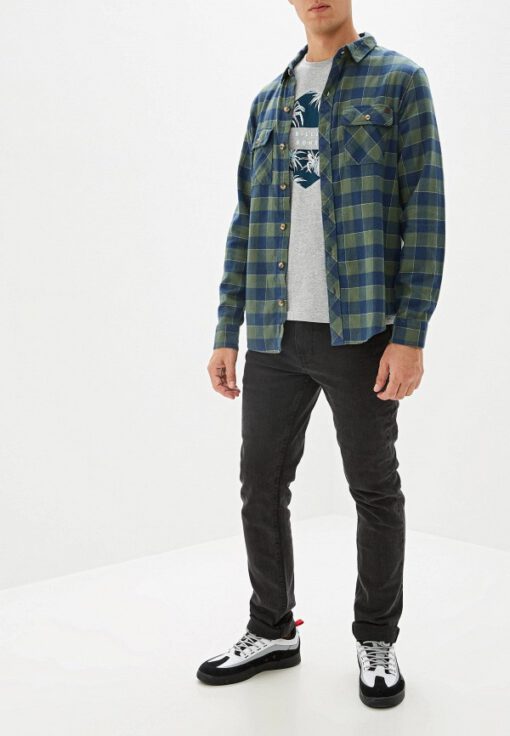 Camisa BILLABONG de Manga Larga franela Hombre All Day Flannel Forest Ref. Q1SH03 BIF9 Cuadros verdes