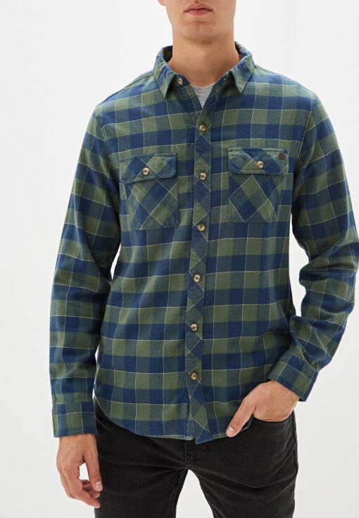 Camisa BILLABONG de Manga Larga franela Hombre All Day Flannel Forest Ref. Q1SH03 BIF9 Cuadros verdes