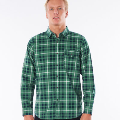 Camisa RIP CURL de Manga Larga franela Hombre Return Shirt Long Sleeve Navy Ref. CSHDQ9 cuadros azules y verdes