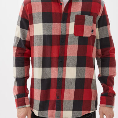 Camisa QUIKSILVER de Manga Larga franela Hombre Motherfly Flannel Long Sleeve Shirt (RQK1) Ref. EQYWT03918 Cuadros rojos blancos y negros