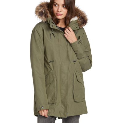 Chaqueta invierno VOLCOM Mujer Urbana con capucha cálida Walk On By 5K Parka Olive Ref. B1531951 Verde oliva