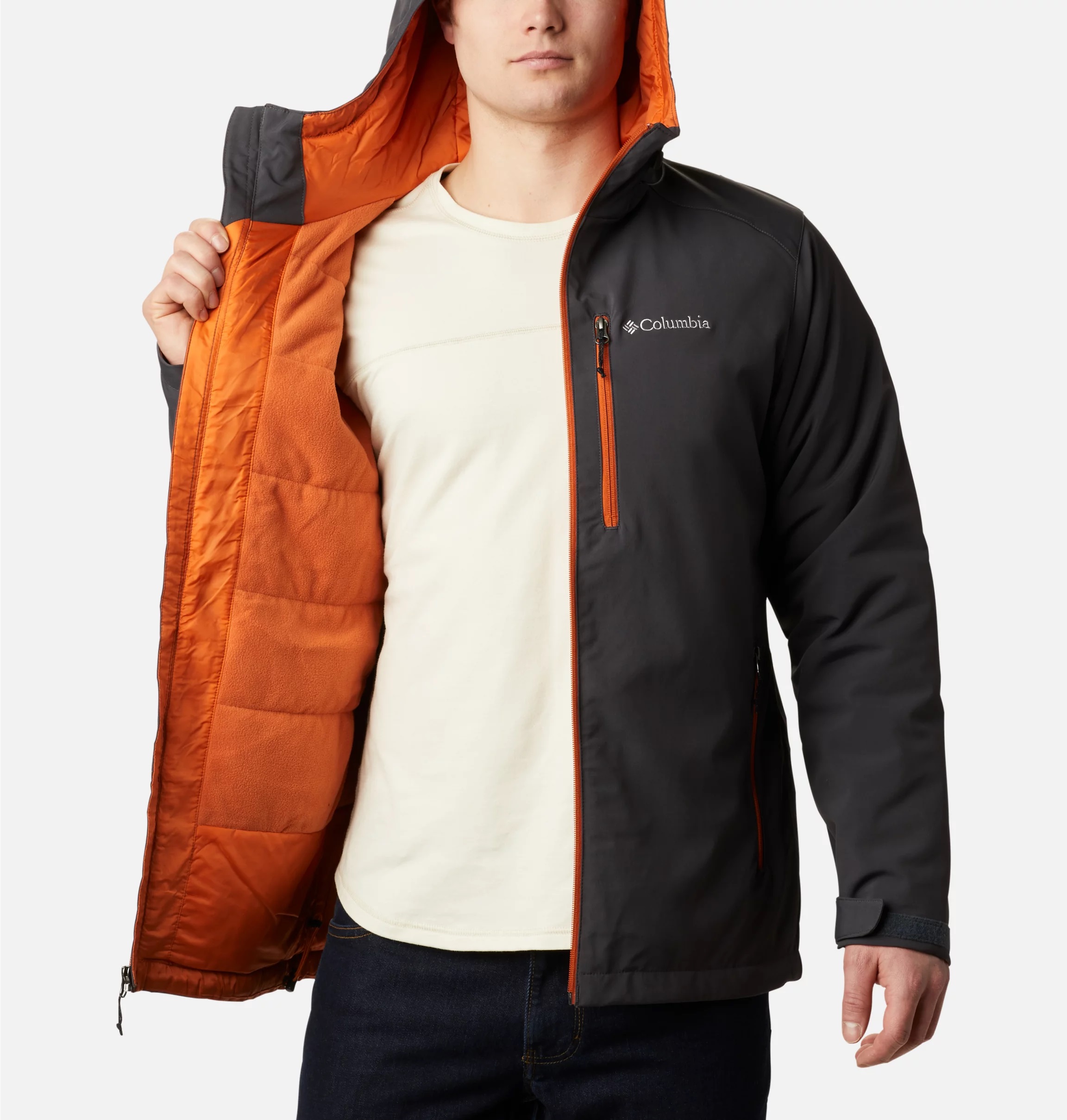 Chaqueta polar hombre con costuras