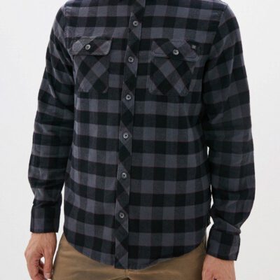 Camisa BILLABONG de Manga Larga franela Hombre All Day Flannel Ref. Q1SH03 BIF9 Cuadros negros detalles rojos