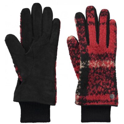 Guantes Barts de piel de ante mujer Penny Gloves Red Talla M Ref. 3993309 rojo cuadros