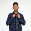Camisa HYDROPONIC de Manga Larga franela Hombre básica SCOT SH Navy Green Check Ref. 20524 cuadros verdes y azules