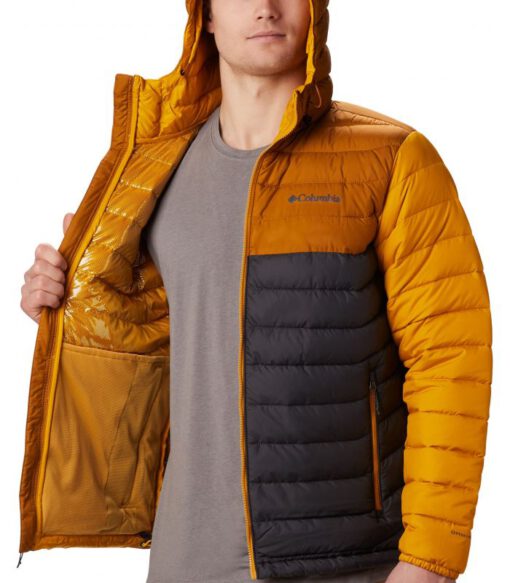 Chaqueta COLUMBIA con capucha y aislamiento para hombre cálida Powder Lite™ Hooded Jacket Ref. 1693631012 mostaza