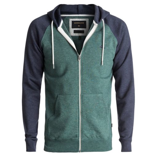 Sudadera Hombre Quiksilver cremallera y capucha Everyday Zip-Up Hoodie Silver Pine (GPAH) Ref. EQYFT03429 Verde y azul tejano