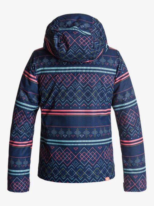 Chaqueta esquí ROXY niña con capucha Jetty SODALITE BLUE_ASTA FAIRISLE (byb9) Ref. ERGTJ03033 Azul color étnico